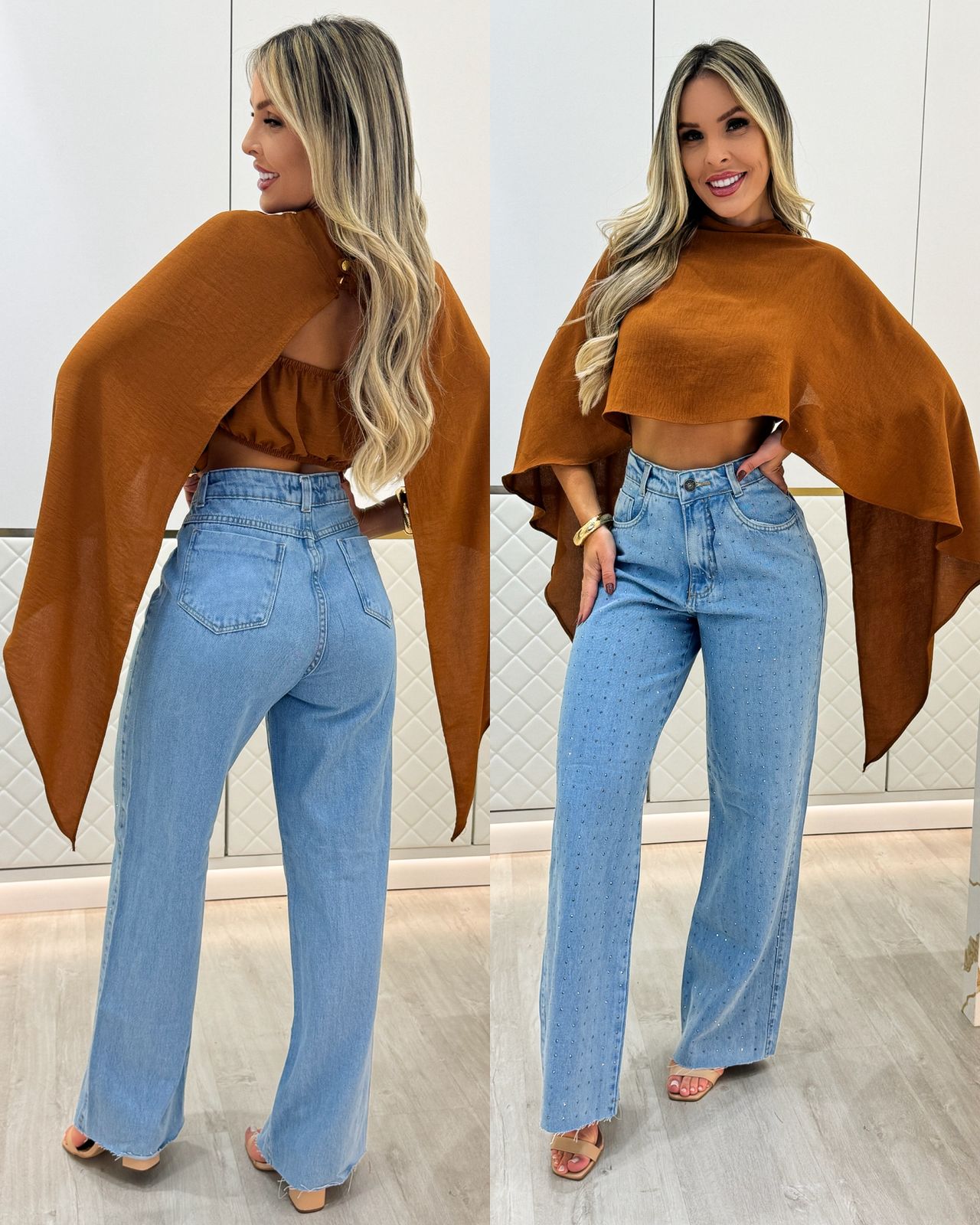 Cropped Beatrice Caramelo 93638