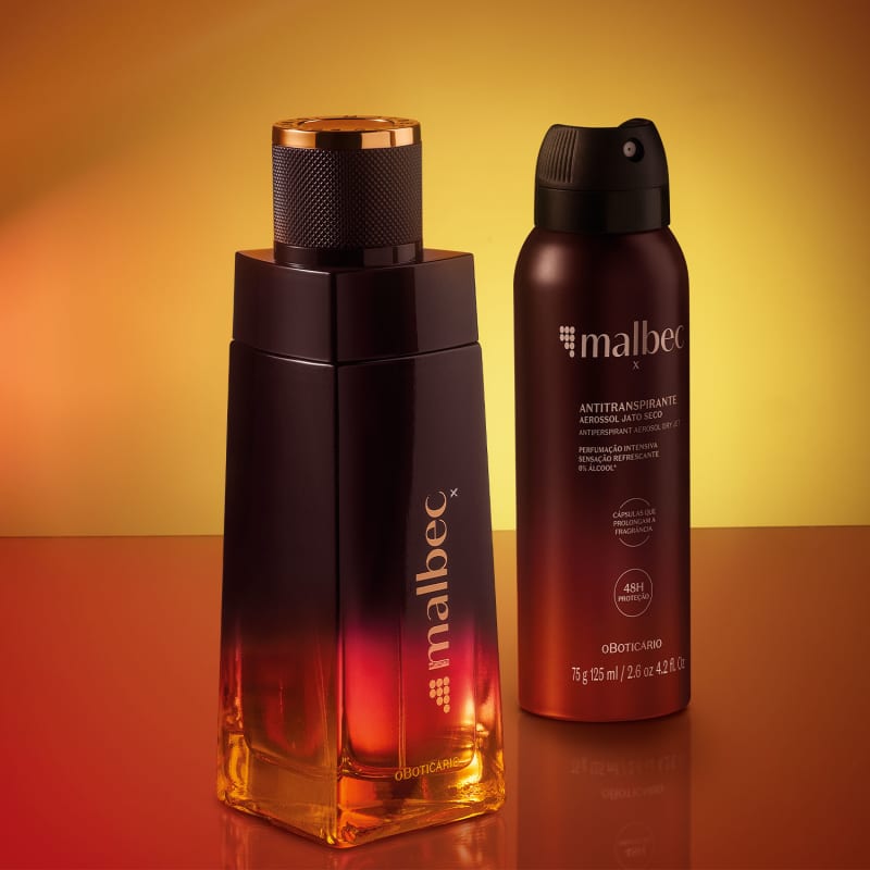 Kit Malbec X: Perfume Colônia 100ml + Desodorante Antitranspirante 125ml