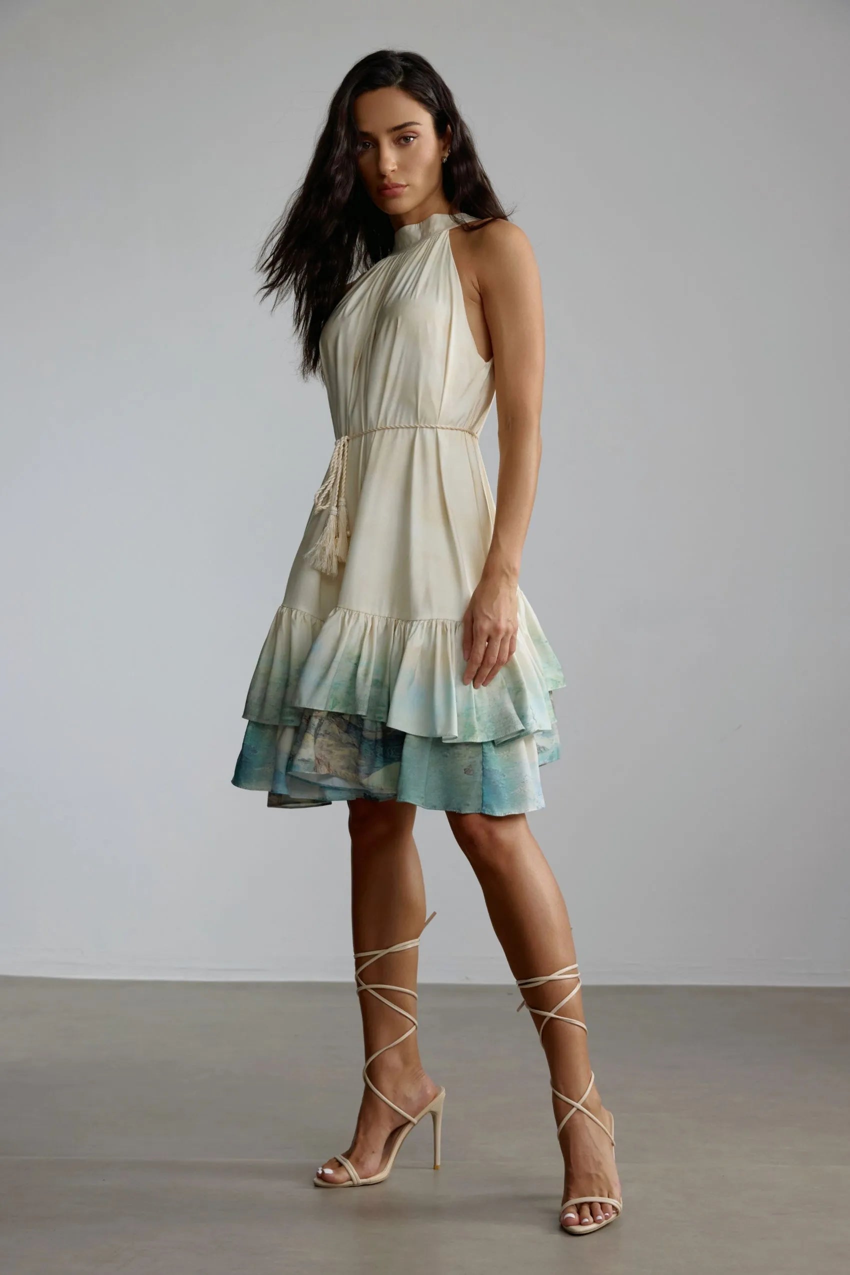 Vestido curto Aquarelle