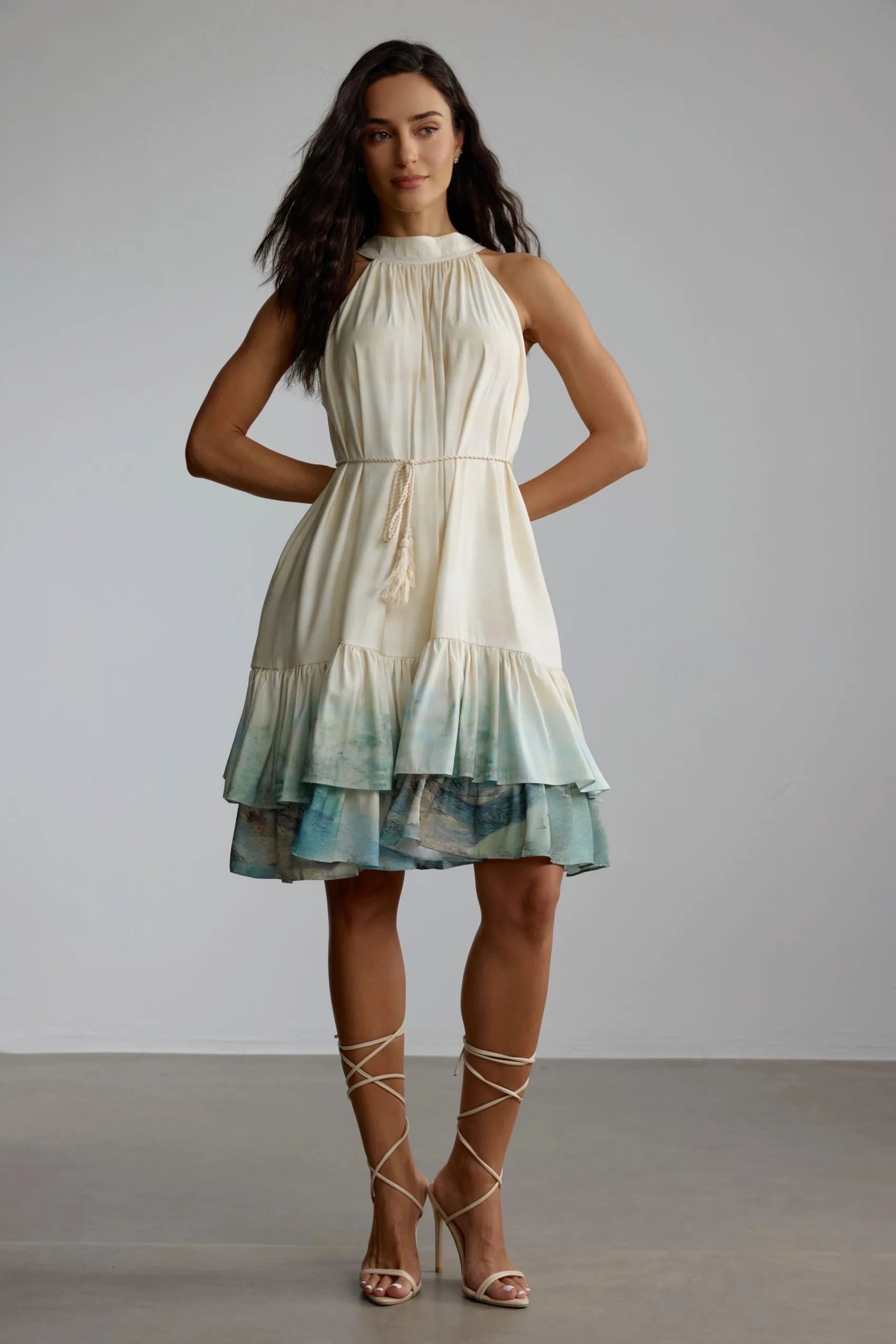 Vestido curto Aquarelle