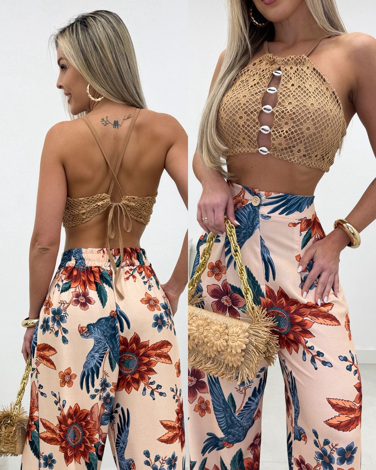 Cropped Rananda Bege Escuro 106872